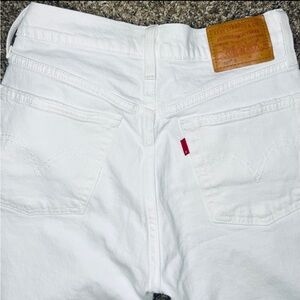 Levi's White Straight Leg Jeans